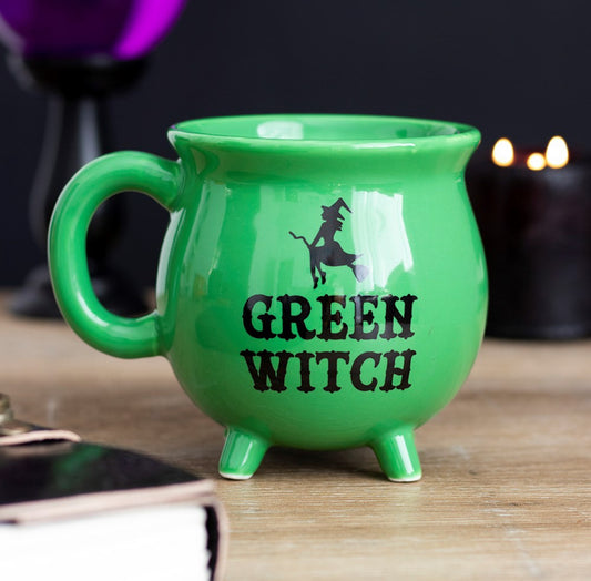 TAZA CALDERO BRUJA VERDE