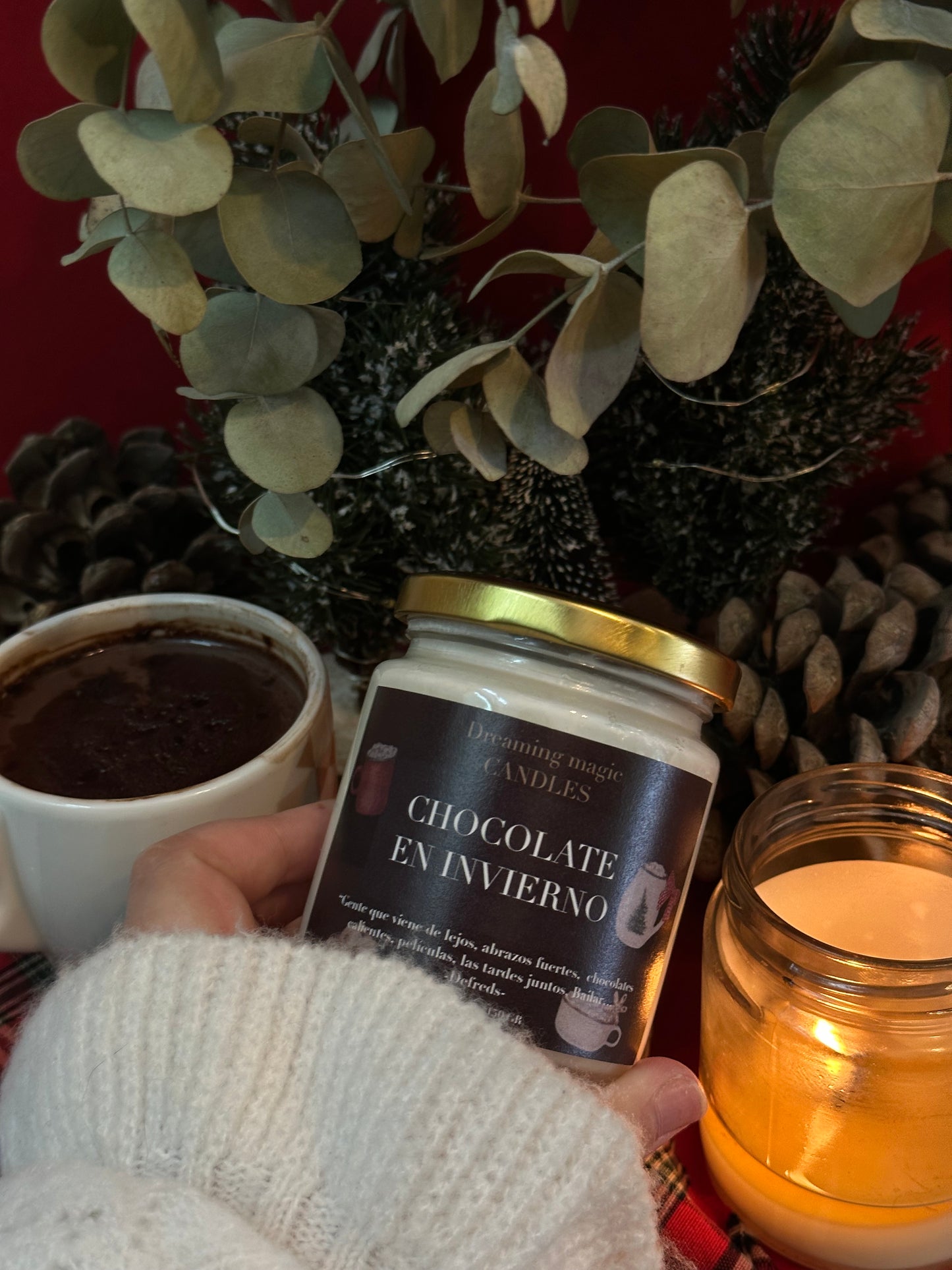 Vela Artesanal “Chocolate y Galletas de Invierno”