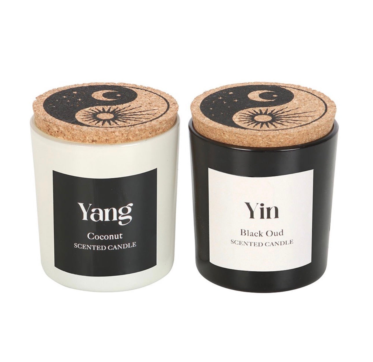 SET DE 2 VELAS YIN YANG DE OUD NEGRO Y COCO
