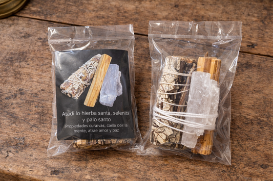 Pack Limpieza y Calma – Hierba Santa, Selenita y Palo Santo