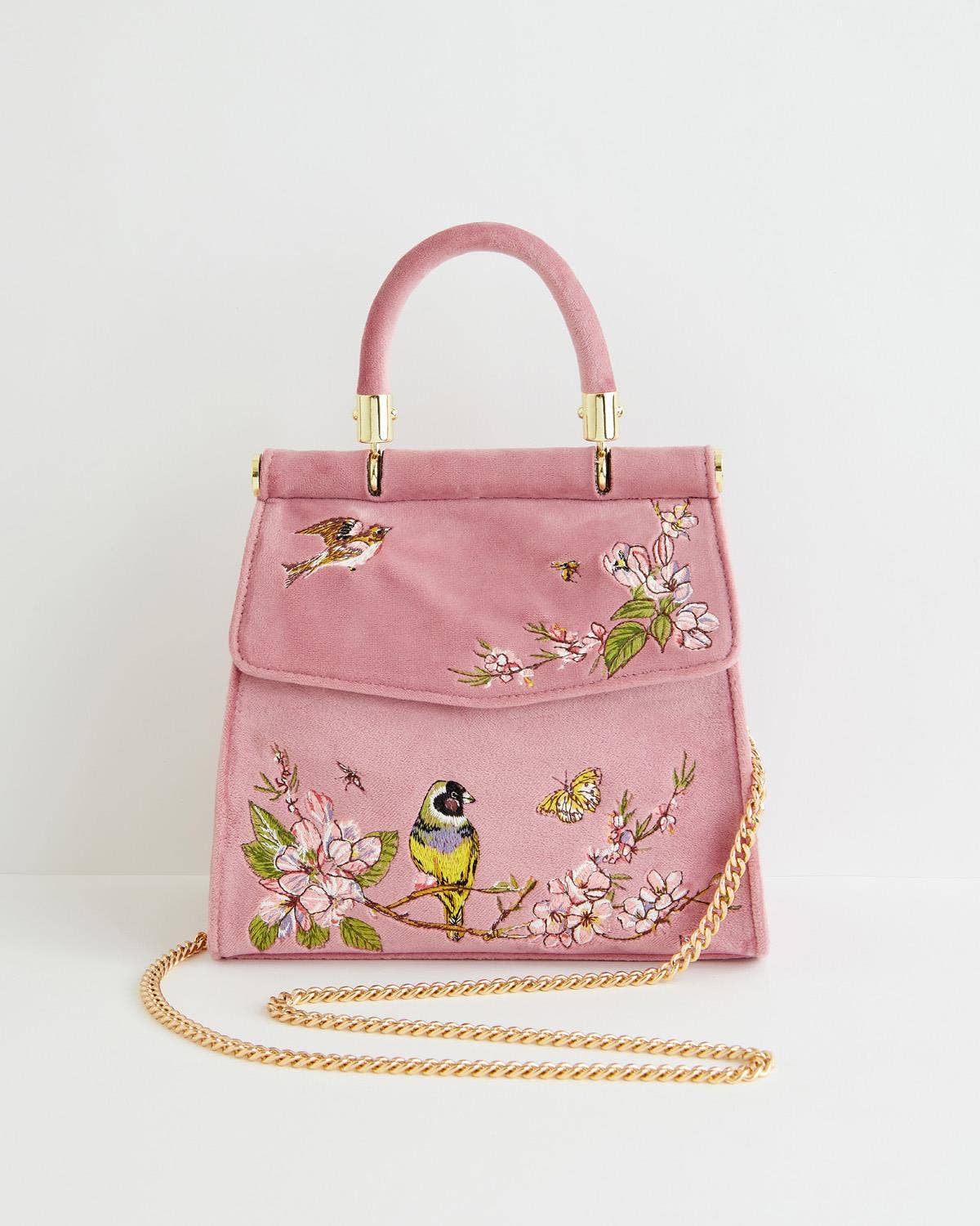 Bolso rosa fable bordado Morning Song artesanal