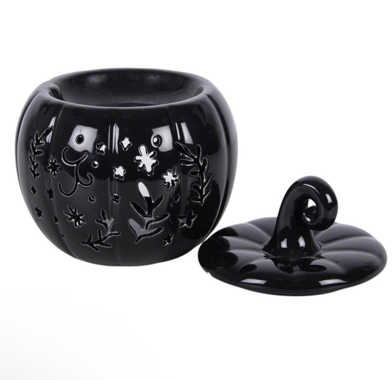 QUEMADOR DE ACEITE Y CALENTADOR DE CERA BLACK FOLK CON FORMA DE CALABAZA
