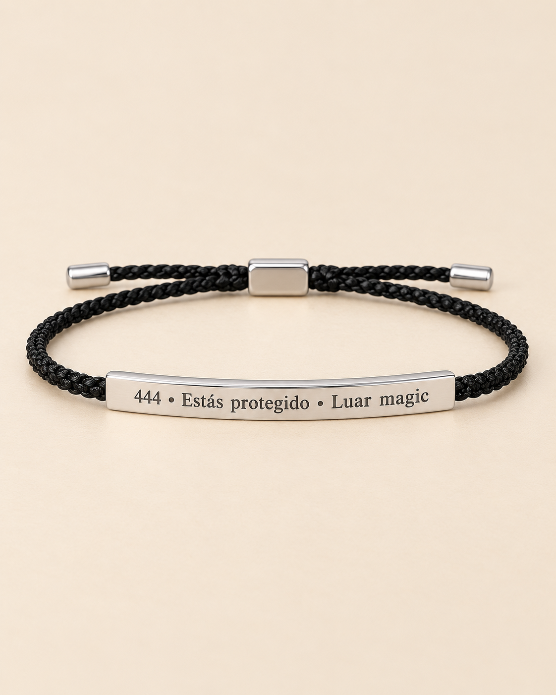Pulsera “444 · Estás protegido” plateada