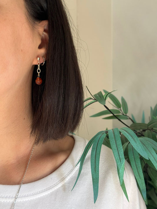 Pendientes de Carneola en plata