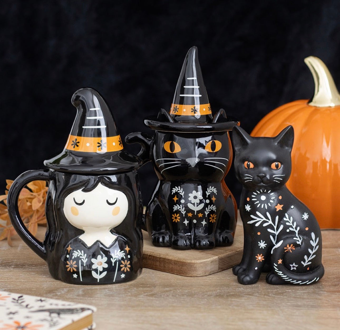 ADORNO DE GATO NEGRO MÁGICO FOLKLORE