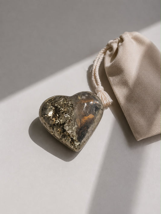 Corazon Mineral Pirita 4 Cms 85 Gramos Aprox