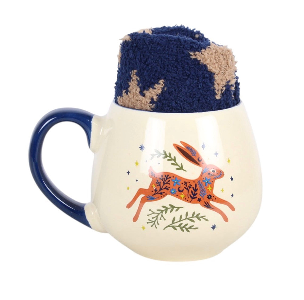 JUEGO DE TAZA Y CALCETINES DE LA LIEBRE SALTANDO
