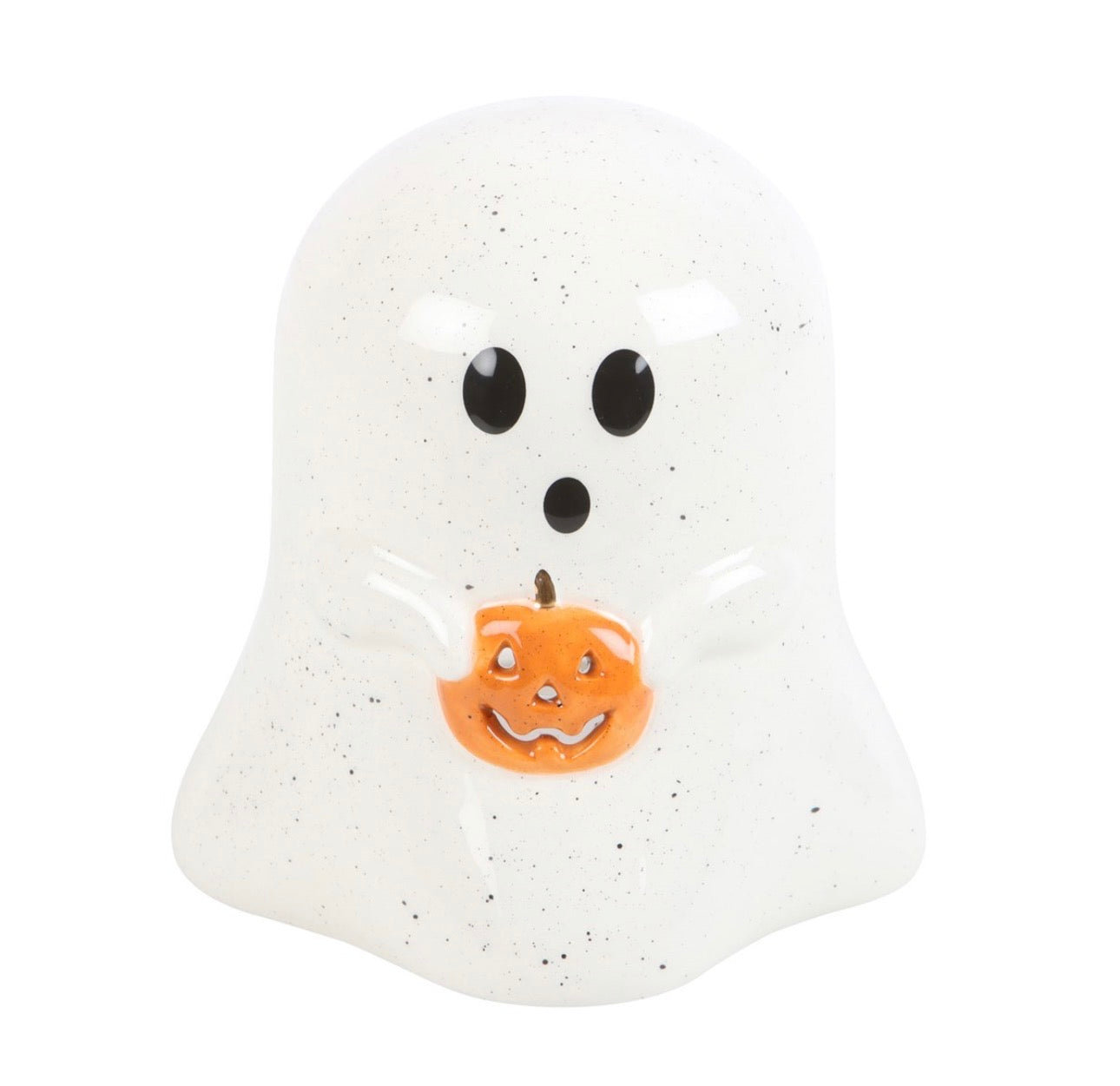 PORTAVELAS CON FORMA DE FANTASMA Y CALABAZA