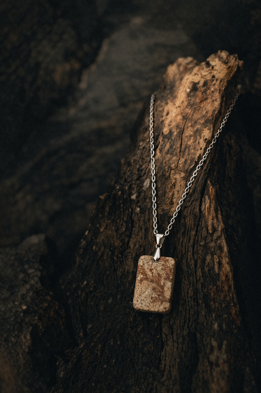 Colgante de Coral Fósil plata 925