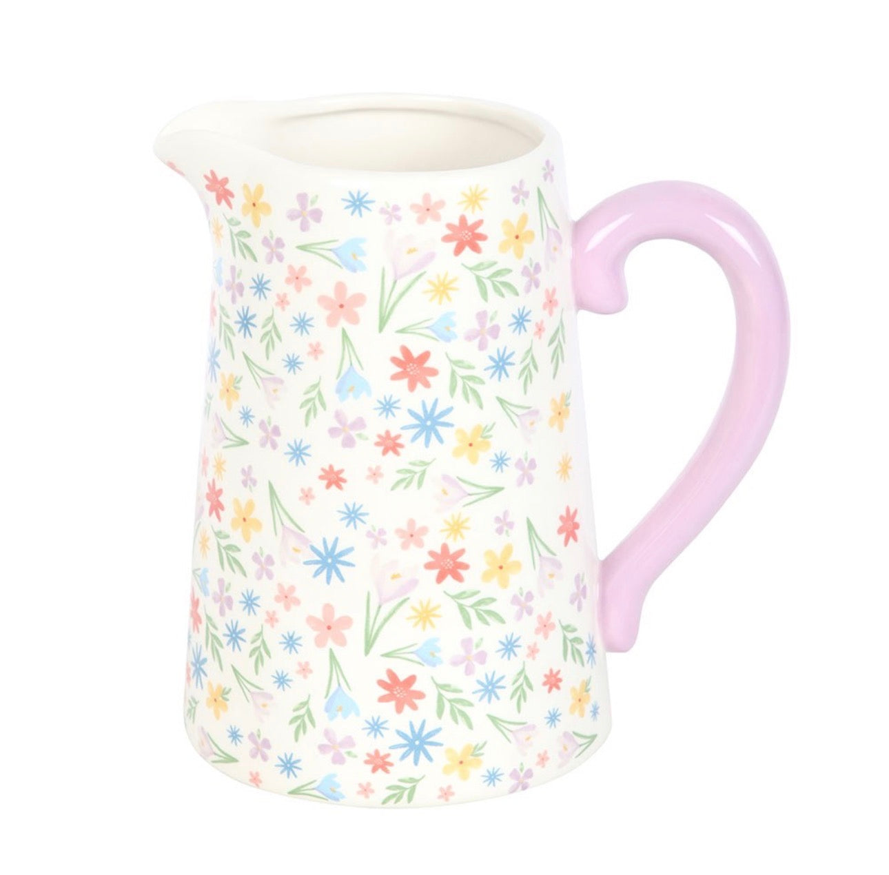JARRA DE CERÁMICA CON ESTAMPADO FLORAL DE PRIMAVERA