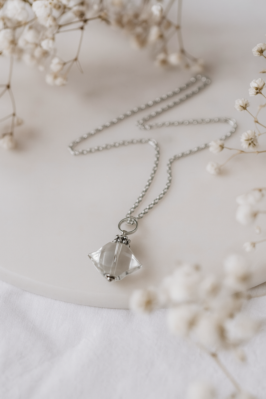 Colgante cuarzo herkimer doble punta