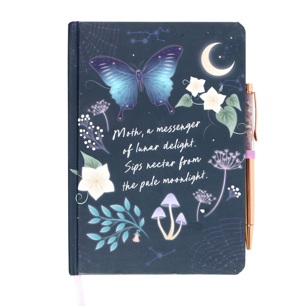 Libreta Midnight Moth con bolígrafo amatista