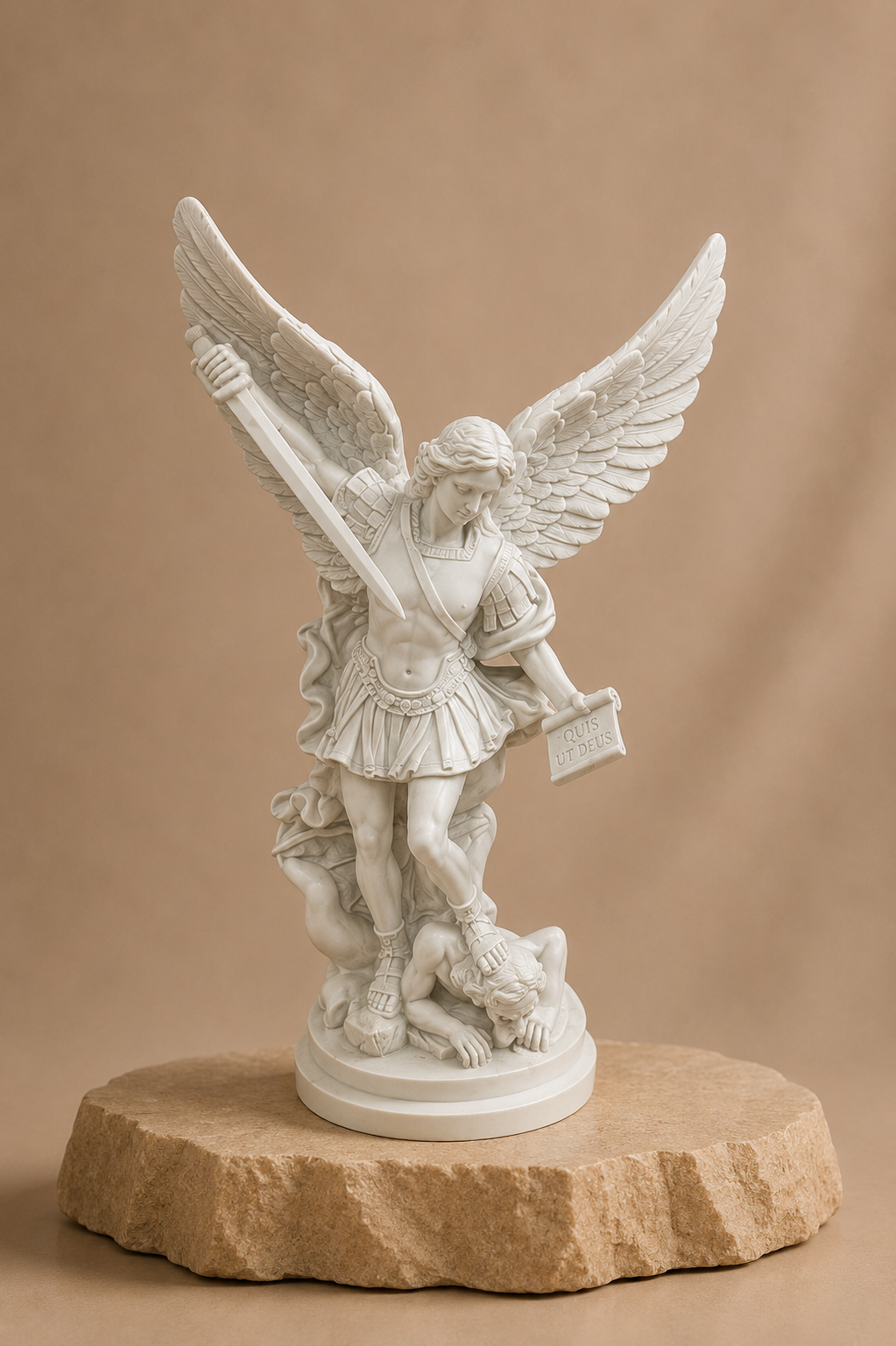 Estatua Arcángel San Miguel Blanco – 40 cm