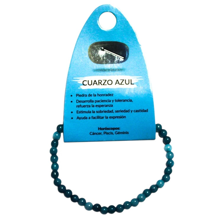 Pulsera Piedra Natural Cuarzo Azul 4 mm