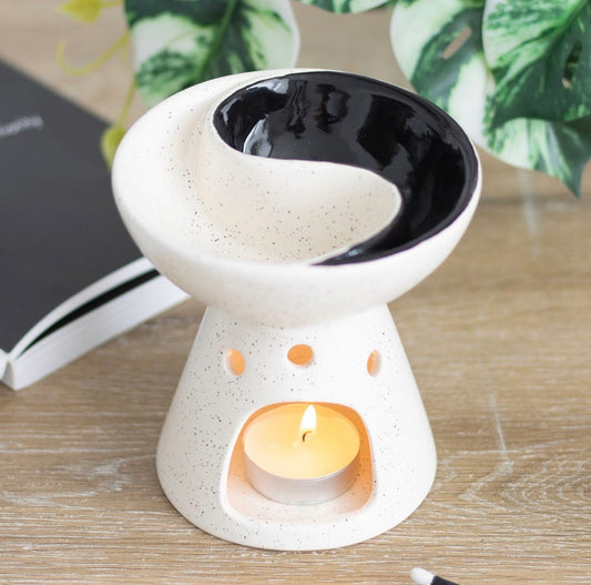 QUEMADOR DE ACEITE Y CALENTADOR DE CERA DOBLE YIN YANG