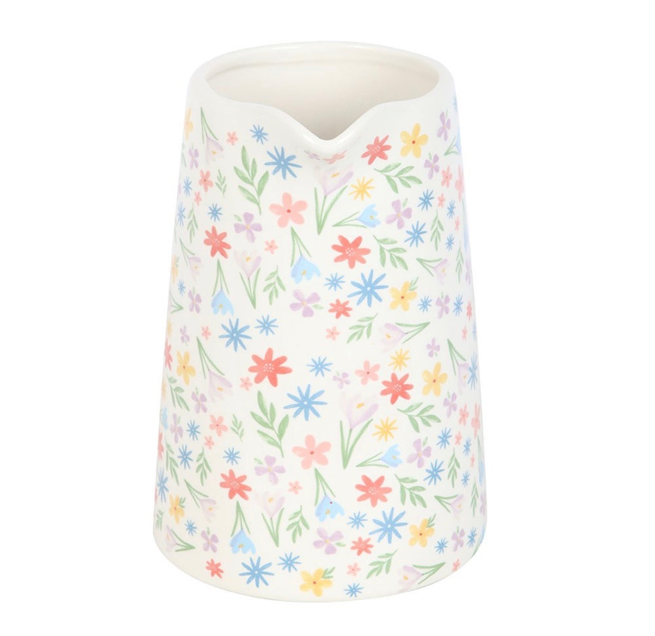 JARRA DE CERÁMICA CON ESTAMPADO FLORAL DE PRIMAVERA