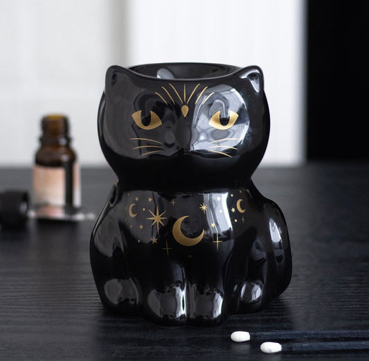 QUEMADOR DE ACEITE MÁGICO GATO NEGRO