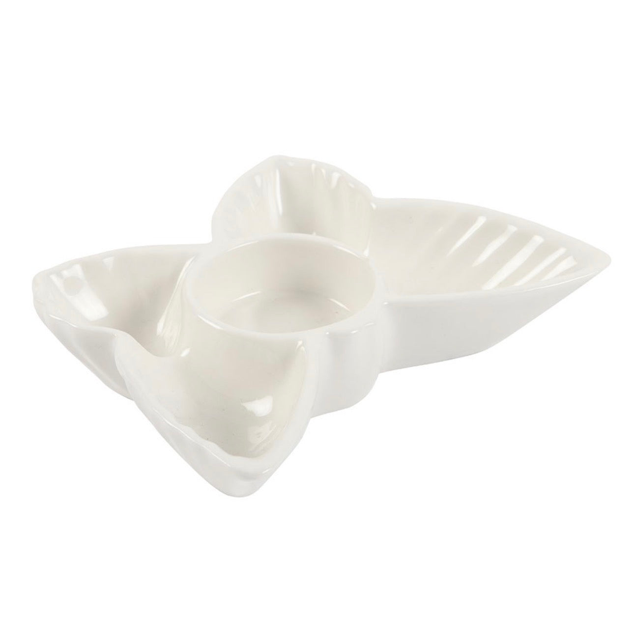 PORTAVELAS DE TÉ CON MARIPOSA BLANCA
