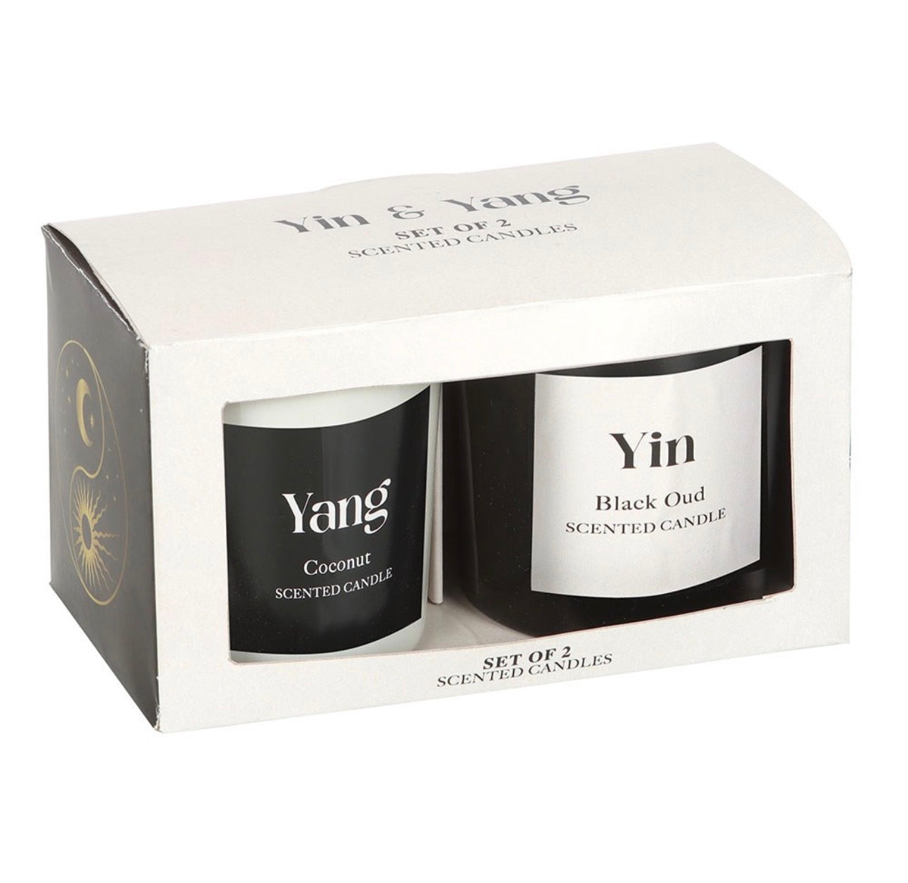SET DE 2 VELAS YIN YANG DE OUD NEGRO Y COCO