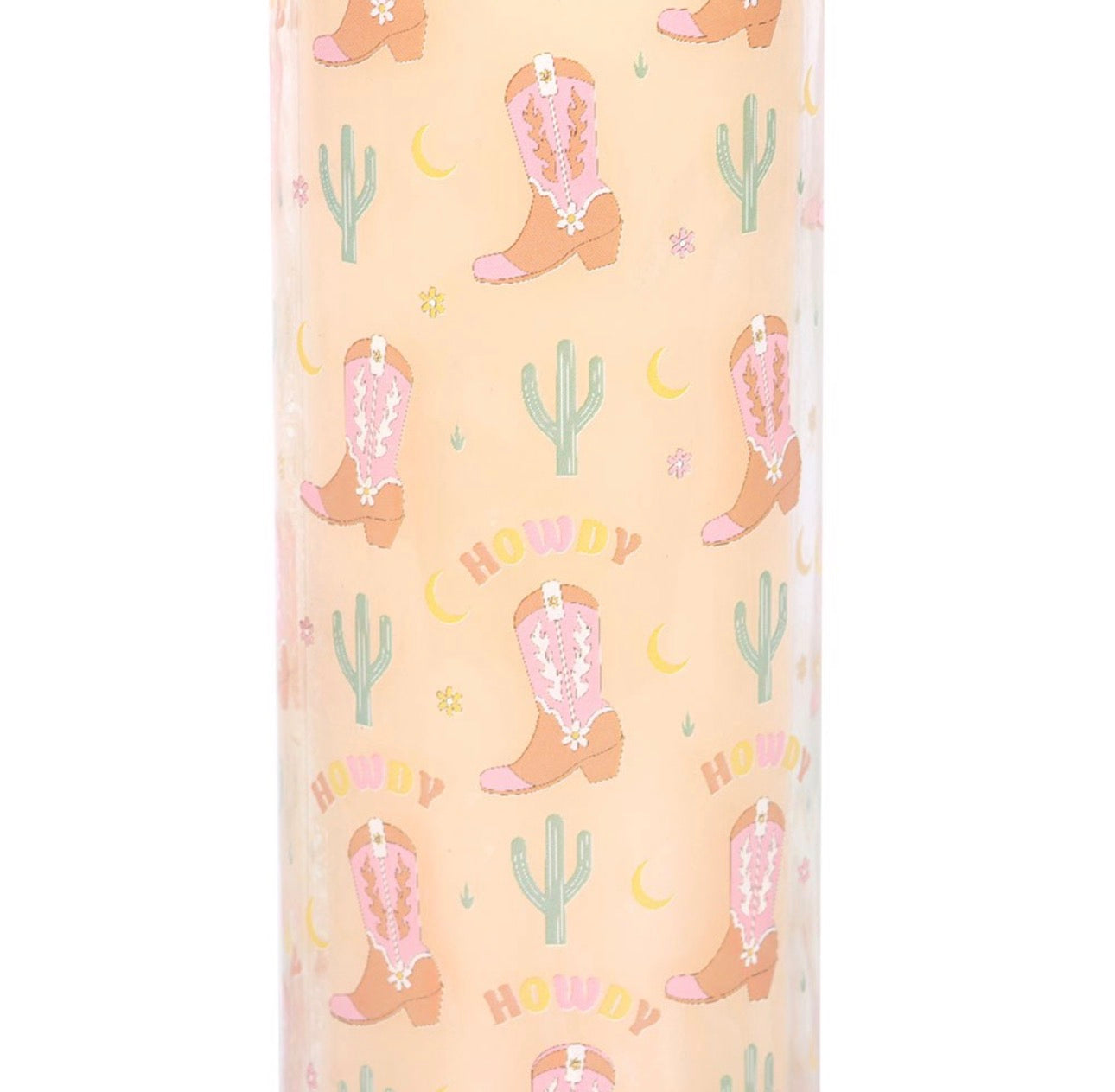 VELA DE TUBO FLORAL CON ESTAMPADO DE BOTAS DE VAQUERO HOWDY