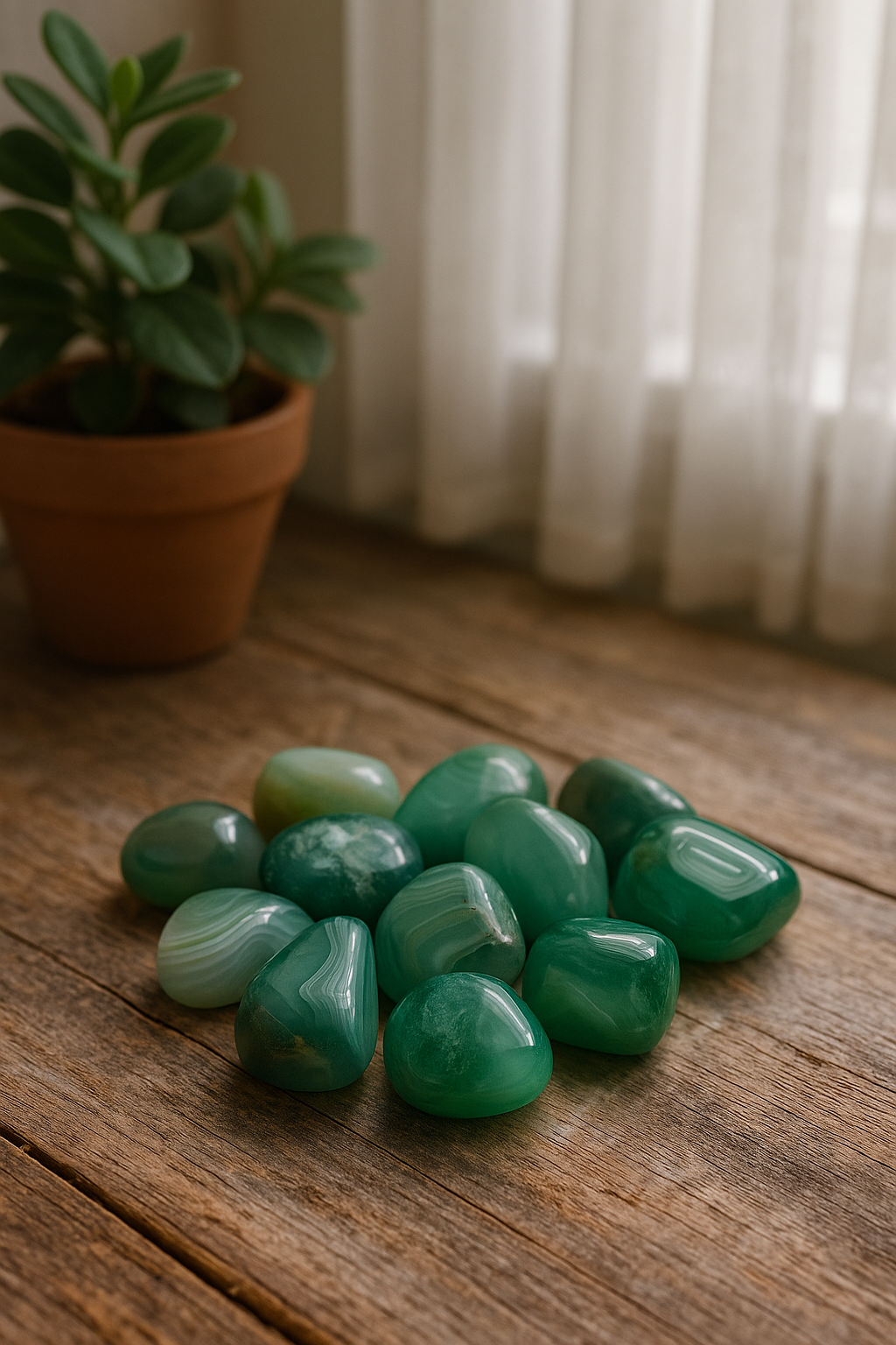 Mineral rodado Ágata verde