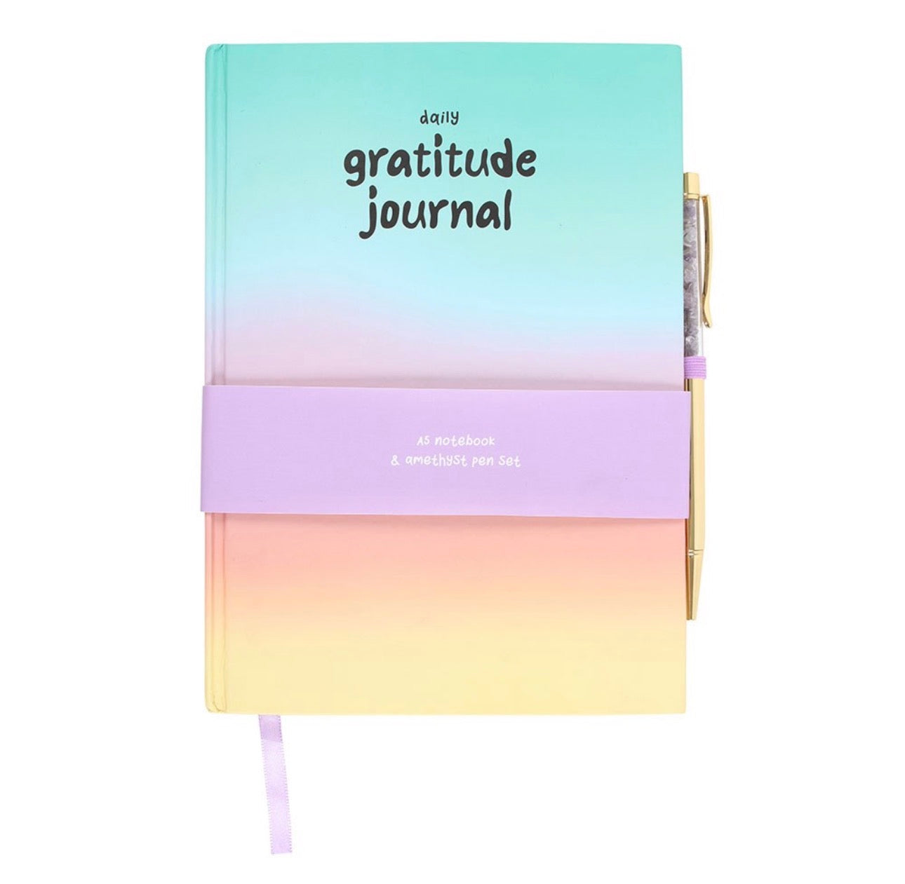 Libreta DE GRATITUD MULTICOLOR CON PLUMA AMATISTA