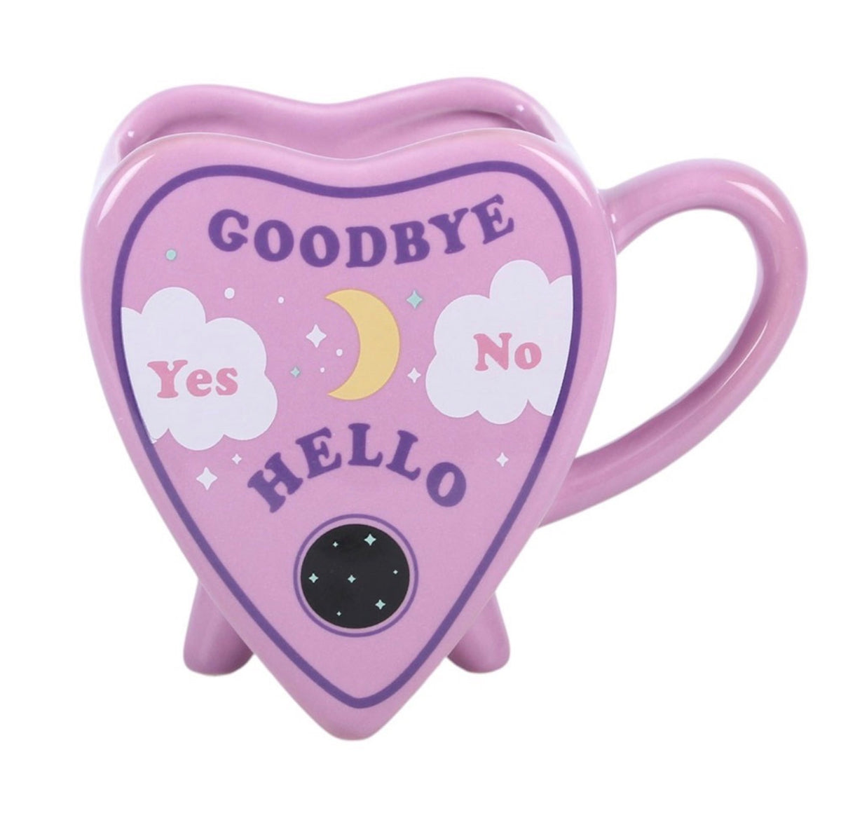 TAZA DE CERÁMICA CON FORMA DE OUIJA EN TONOS PASTEL