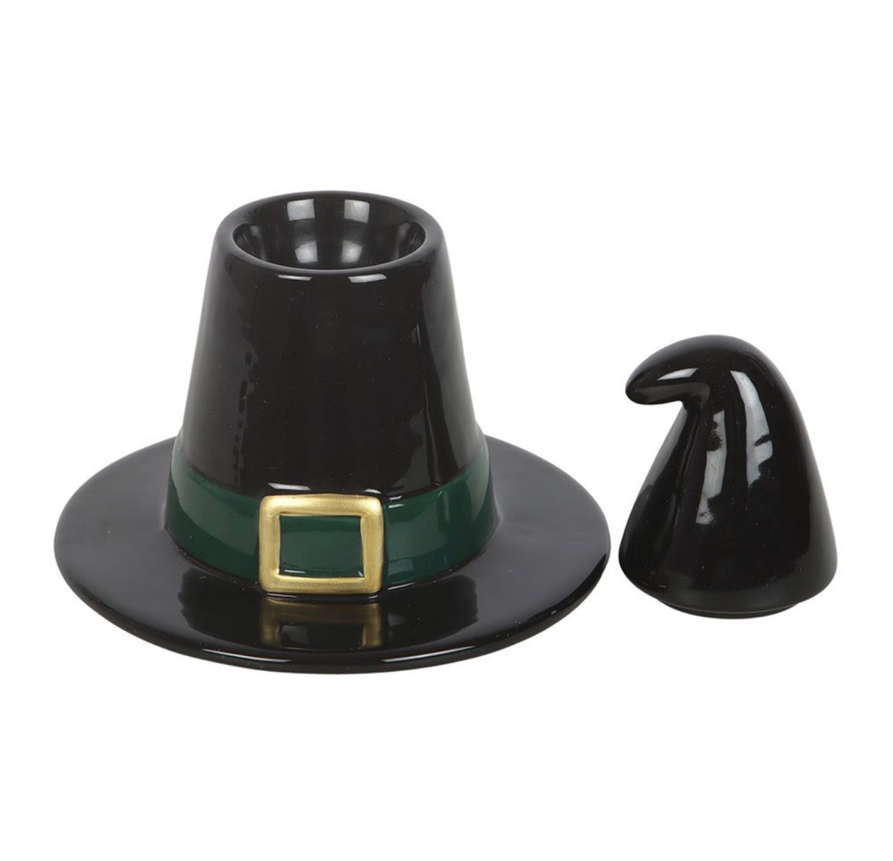 QUEMADOR DE ACEITE CON FORMA DE SOMBRERO DE BRUJA NEGRO