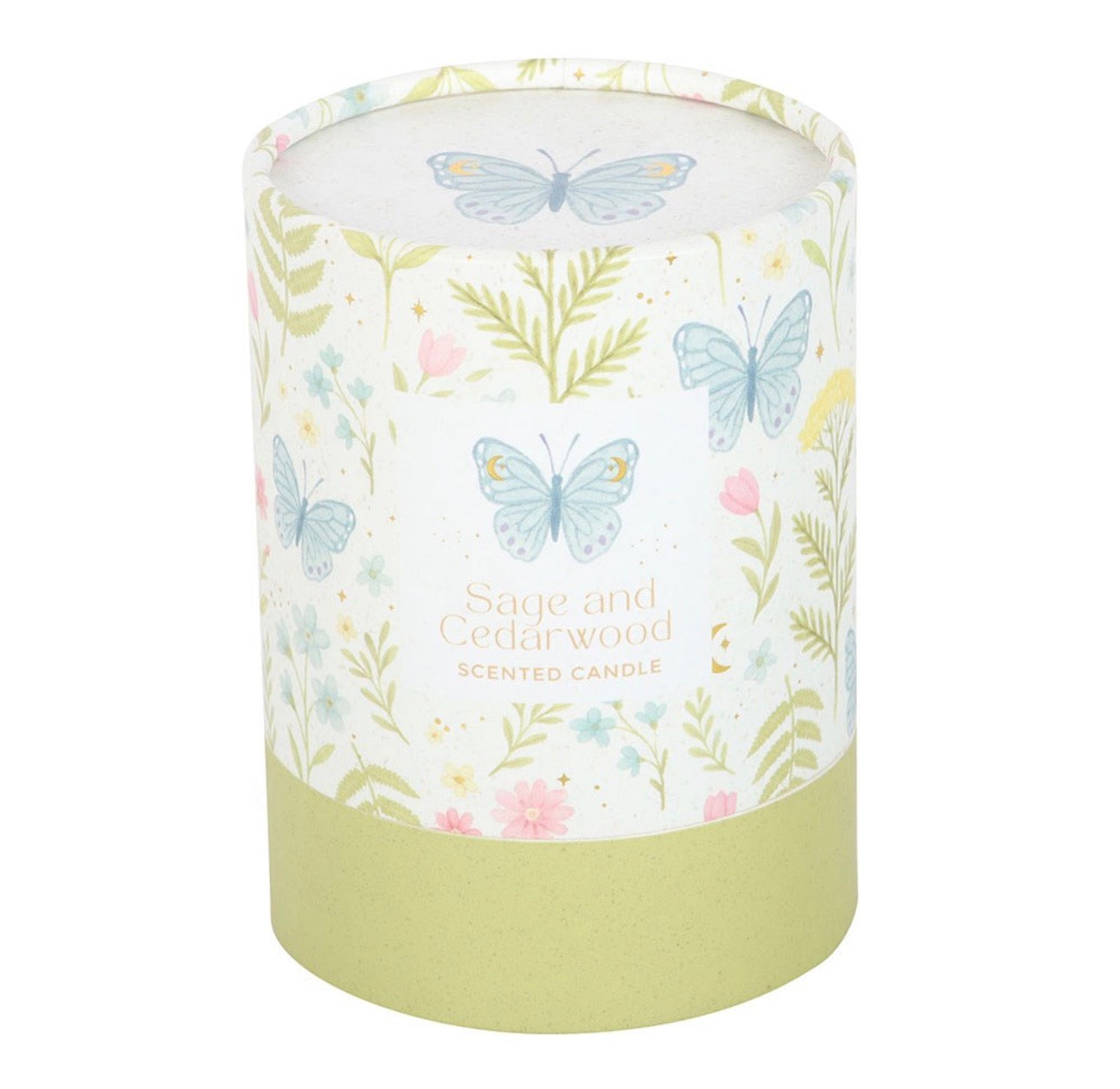 VELA LUNA BLOOM DE MARIPOSA, SALVIA Y MADERA DE CEDRO