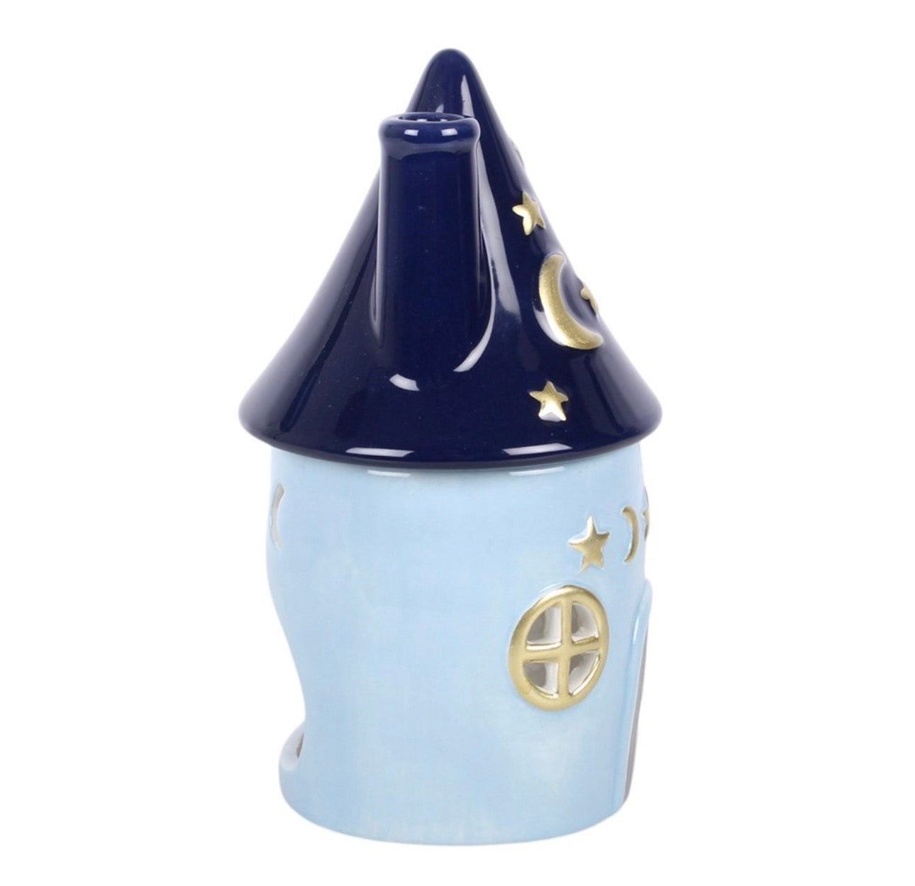 QUEMADOR DE ACEITE CELESTIAL CASA MÁGICA AZUL