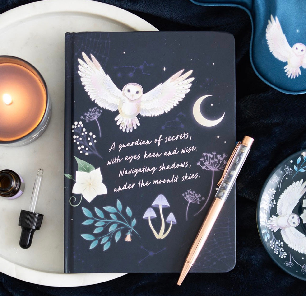 Libreta NOCTURNO CON PLUMA DE SODALITA