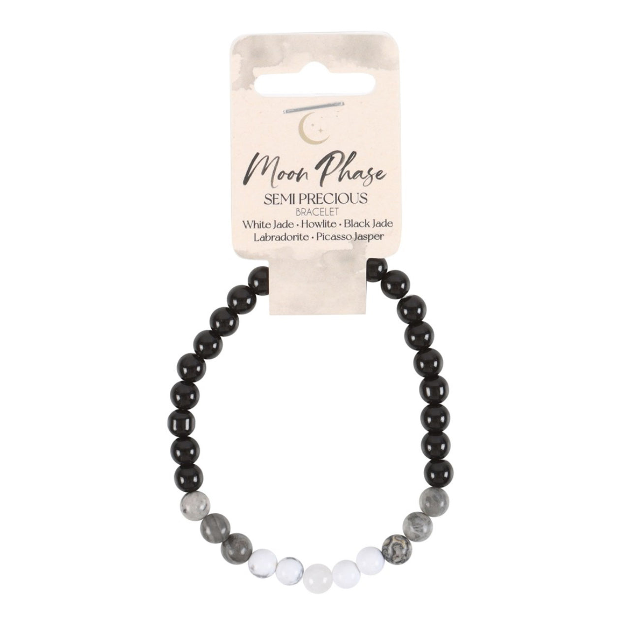 Pulseras de Turmalina negra con fases lunares