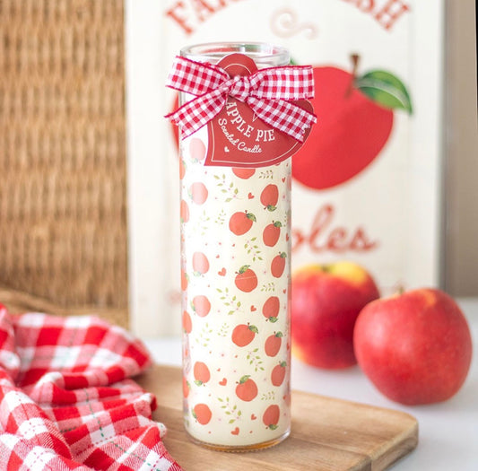 VELA DE TUBO DE TARTA DE MANZANA CON ESTAMPADO DE MANZANA