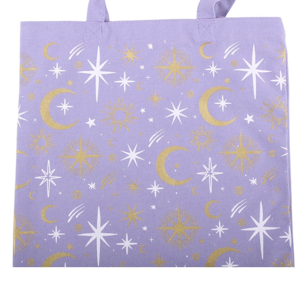 TOTE BAG DE MANO CON ESTAMPADO CELESTIAL MORADO