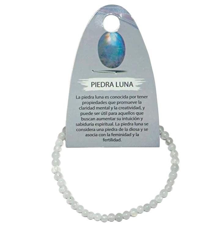 Pulsera Piedra Natural Piedra Luna 4 mm