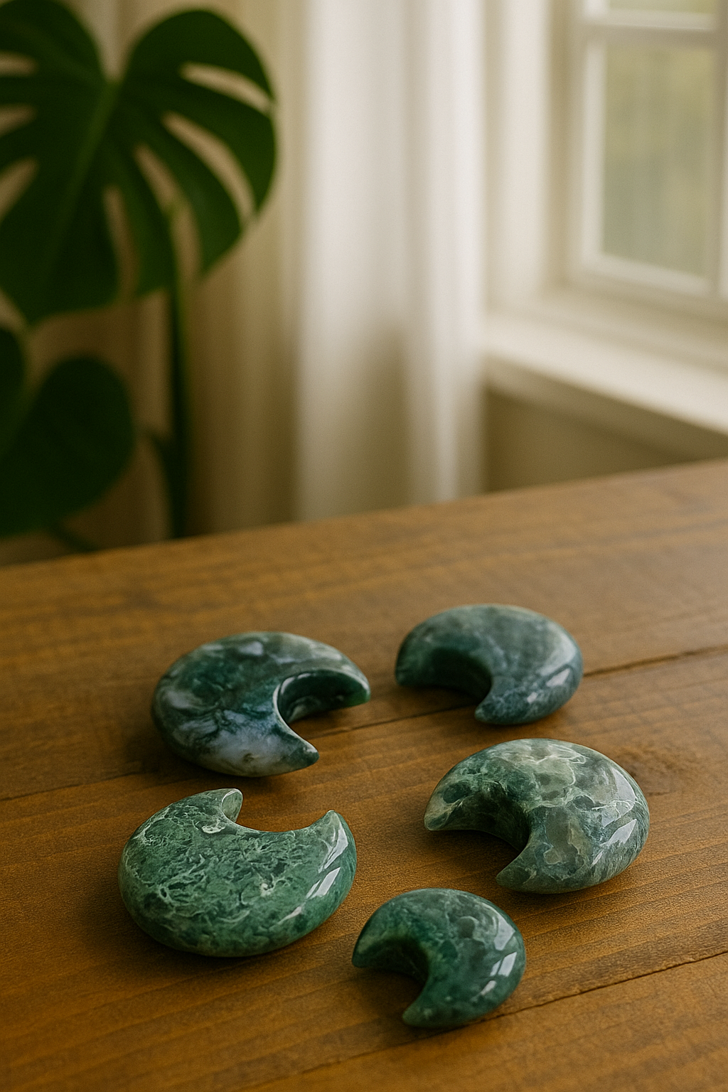 Piedra ágata musgosa (50-60 mm) – Conexión con la naturaleza