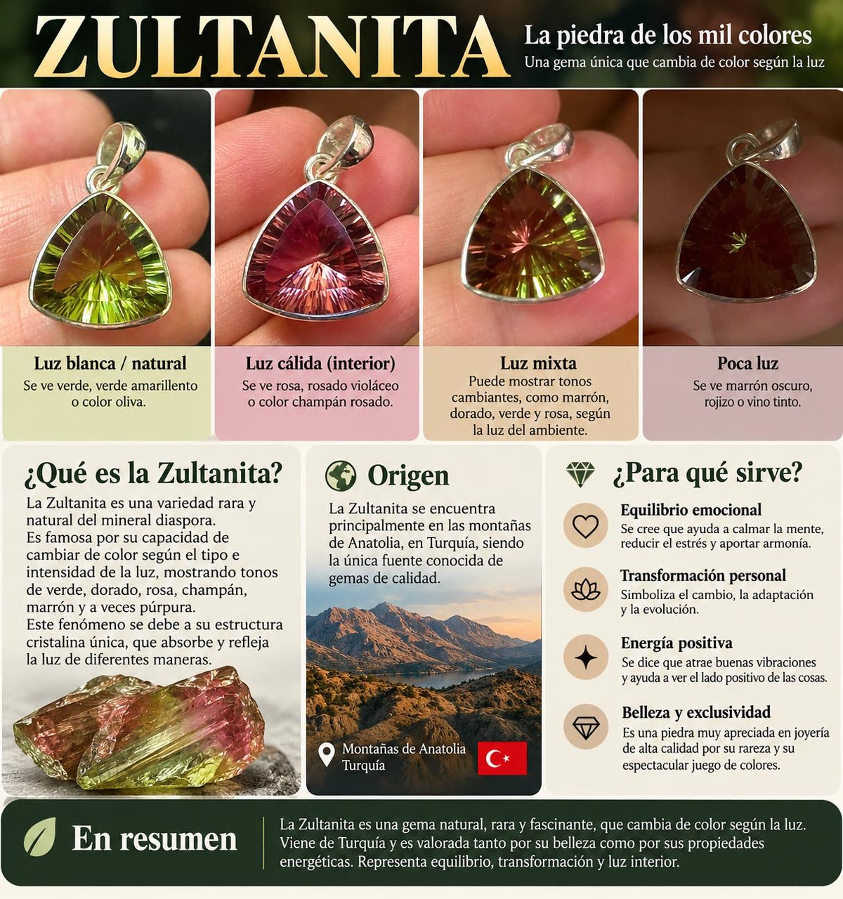 Colgante Zultanita plata 925