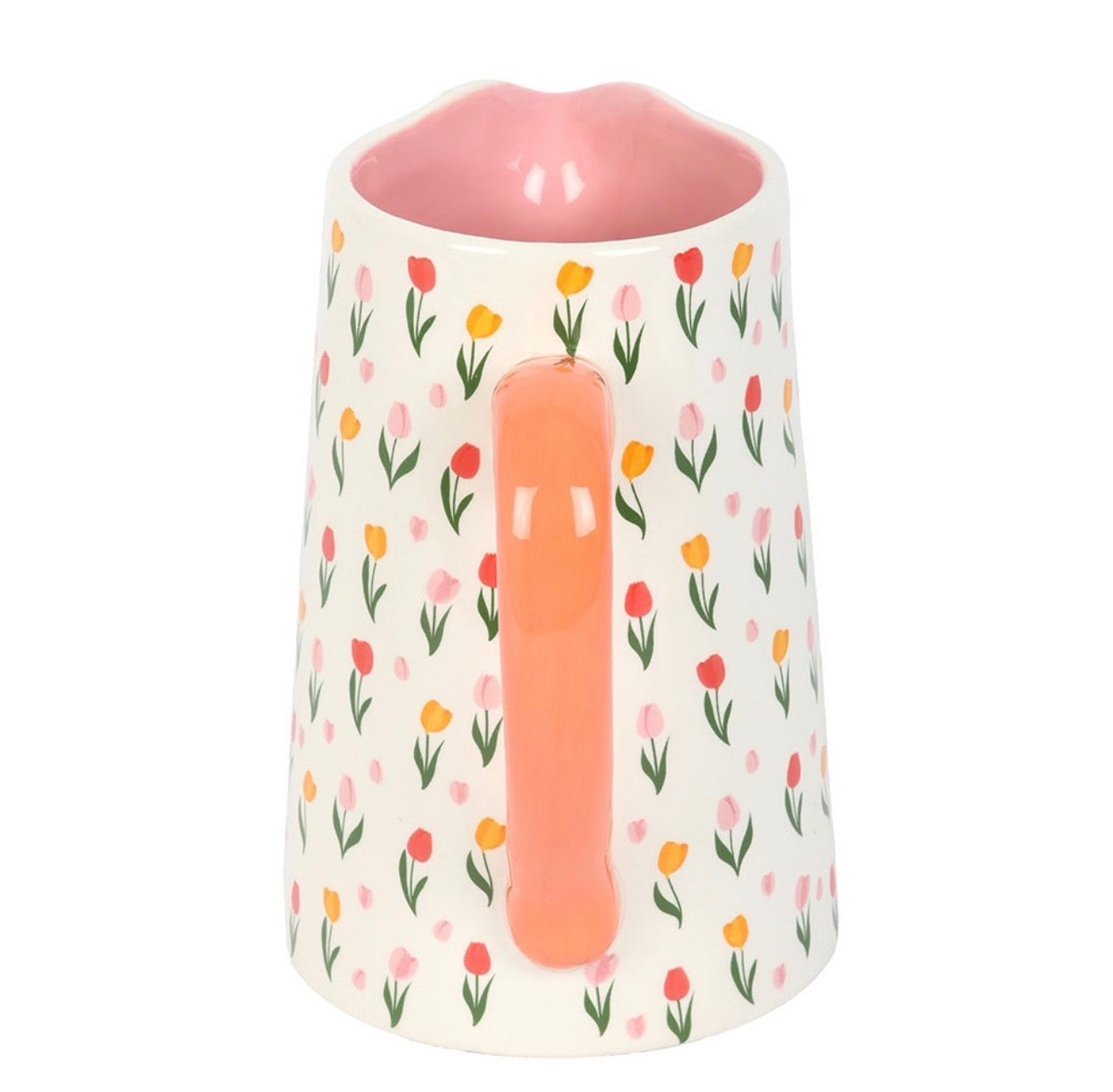 JARRA DE CERÁMICA CON ESTAMPADO DE TULIPANES