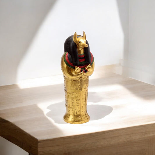 Figura Egipto Sarcófago de Anubis Egipcio Grande