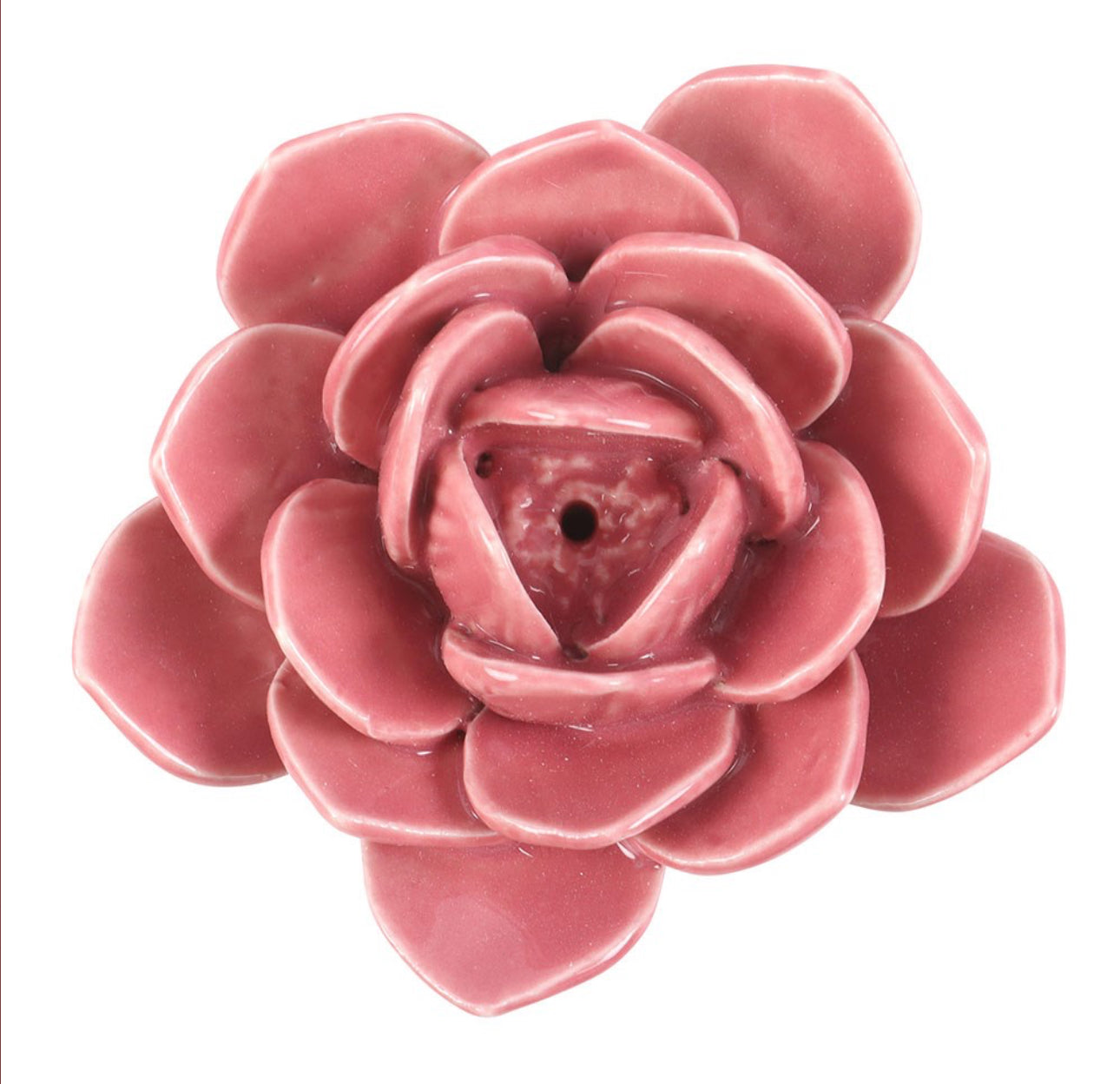 Quemador Porta incienso con forma de flor de loto rosa