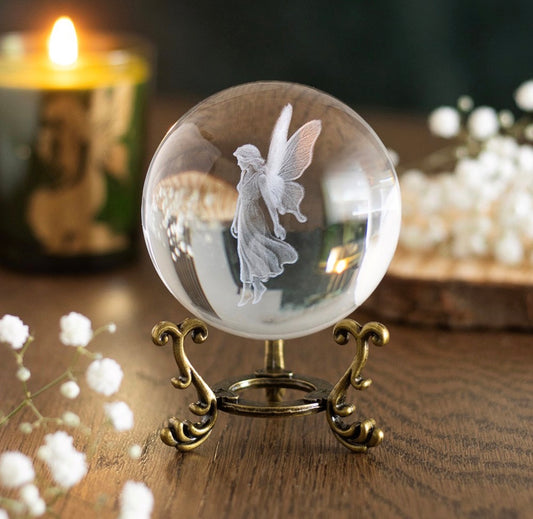 ESFERA DE CRISTAL «STARDUST FAIRY» CON GRABADO LÁSER Y SOPORTE