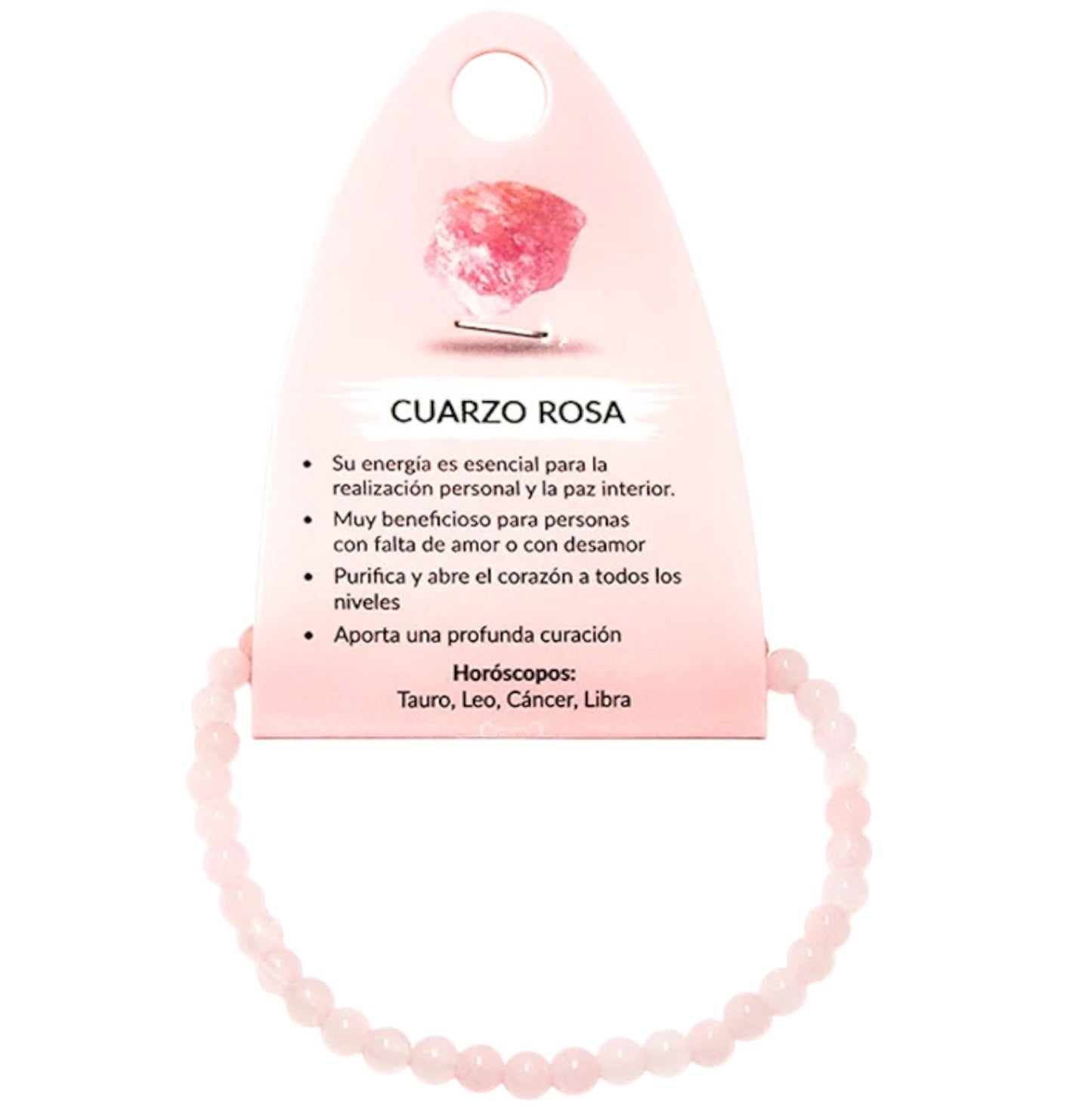 Pulsera de Piedra Natural Cuarzo Rosa 4 mm