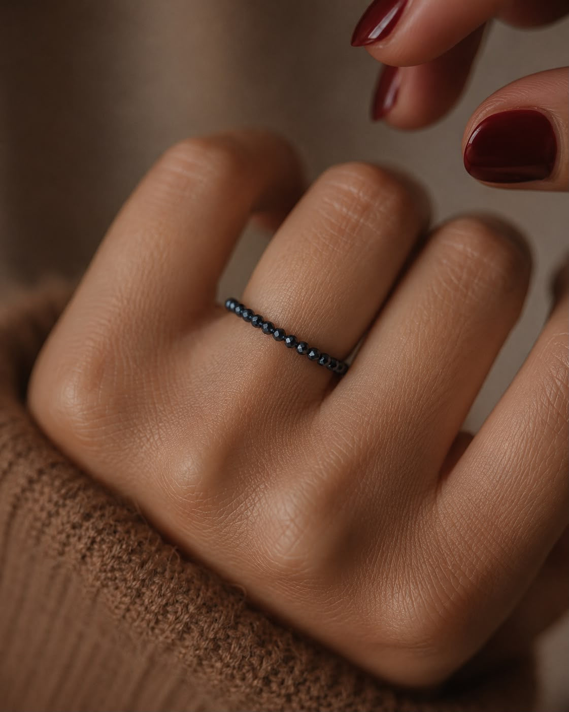 Anillo Elastico Piedra Natural Espinela 2 mm facetado