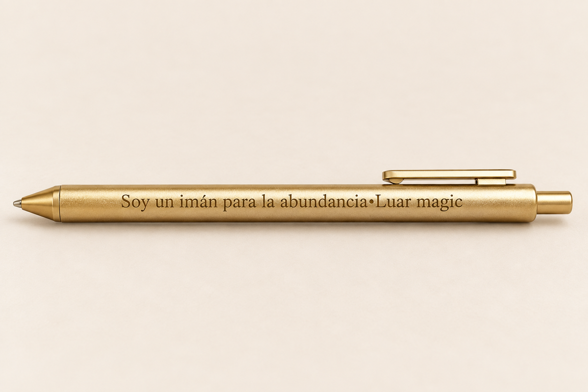 Bolígrafo “Soy un imán para la abundancia” · Dorado