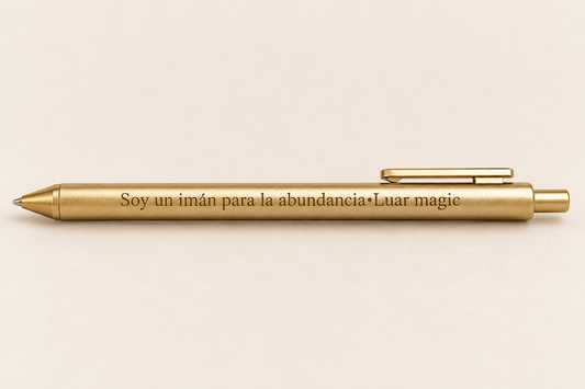 Bolígrafo “Soy un imán para la abundancia” · Dorado