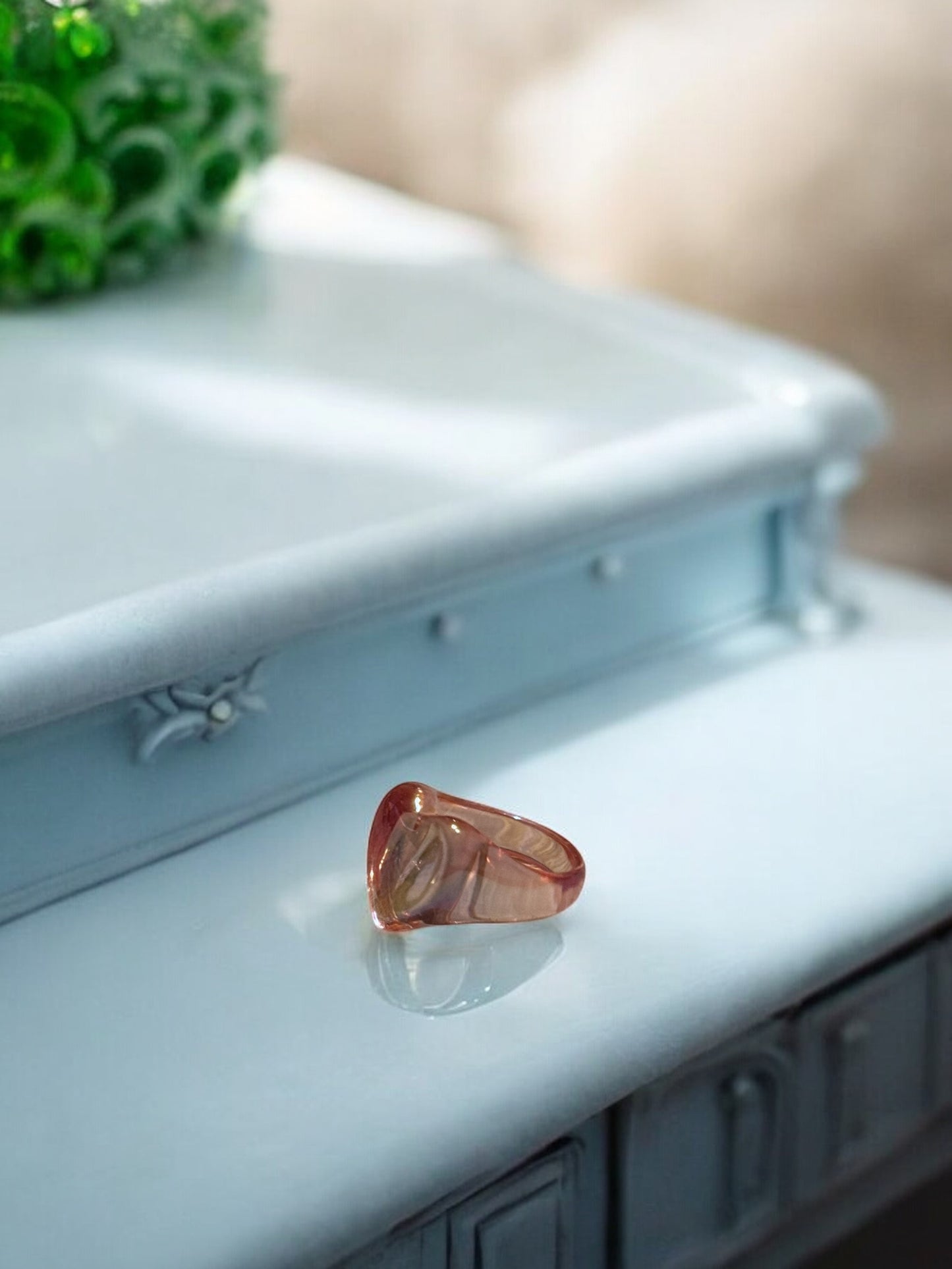 Anillo resina corazón