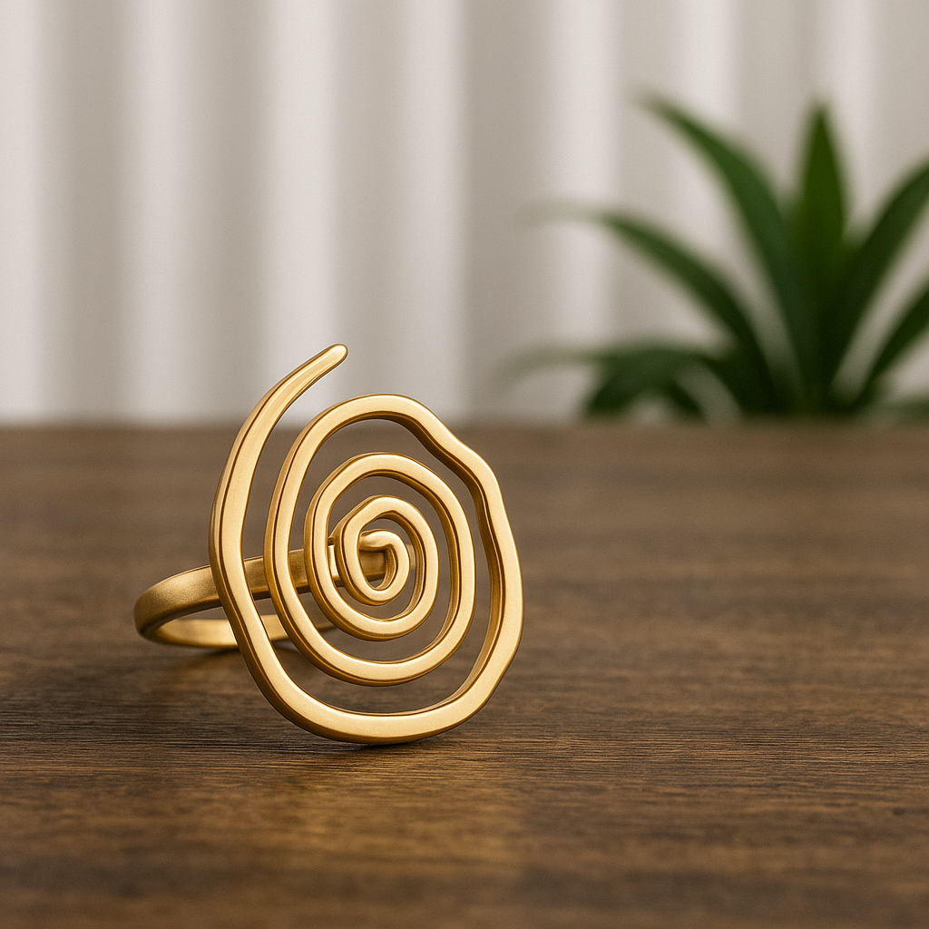 Anillo Espiral Dorada