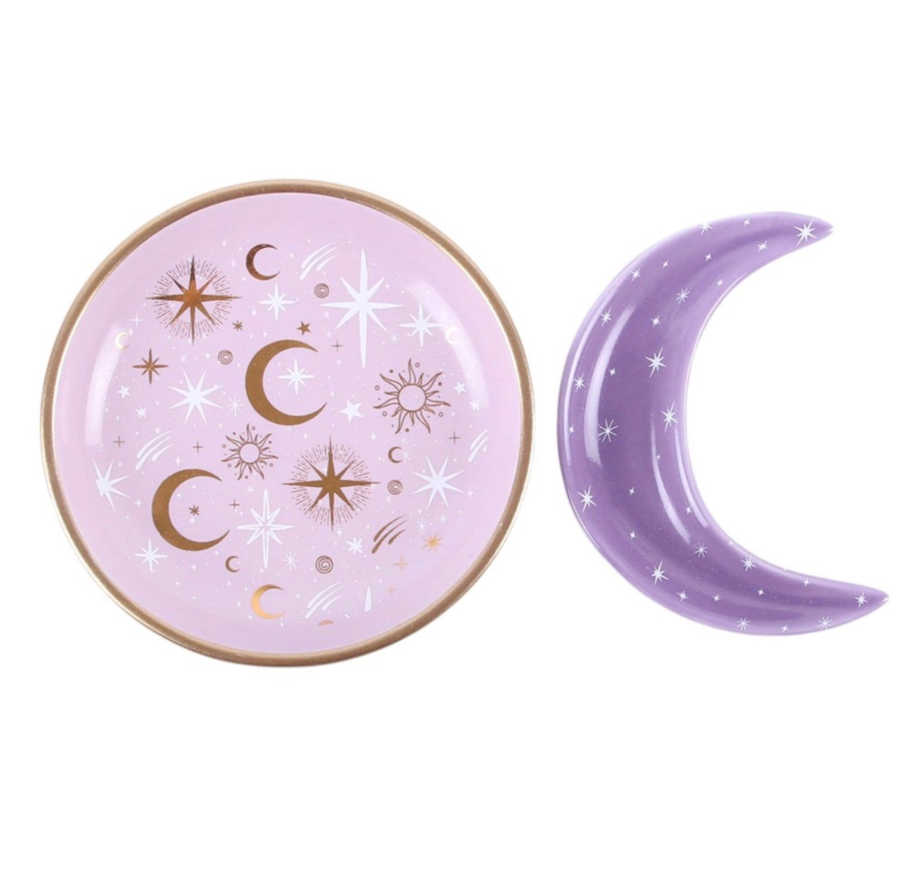 PLATOS APILABLES PARA JOYAS CON FORMA DE LUNA PÚRPURA