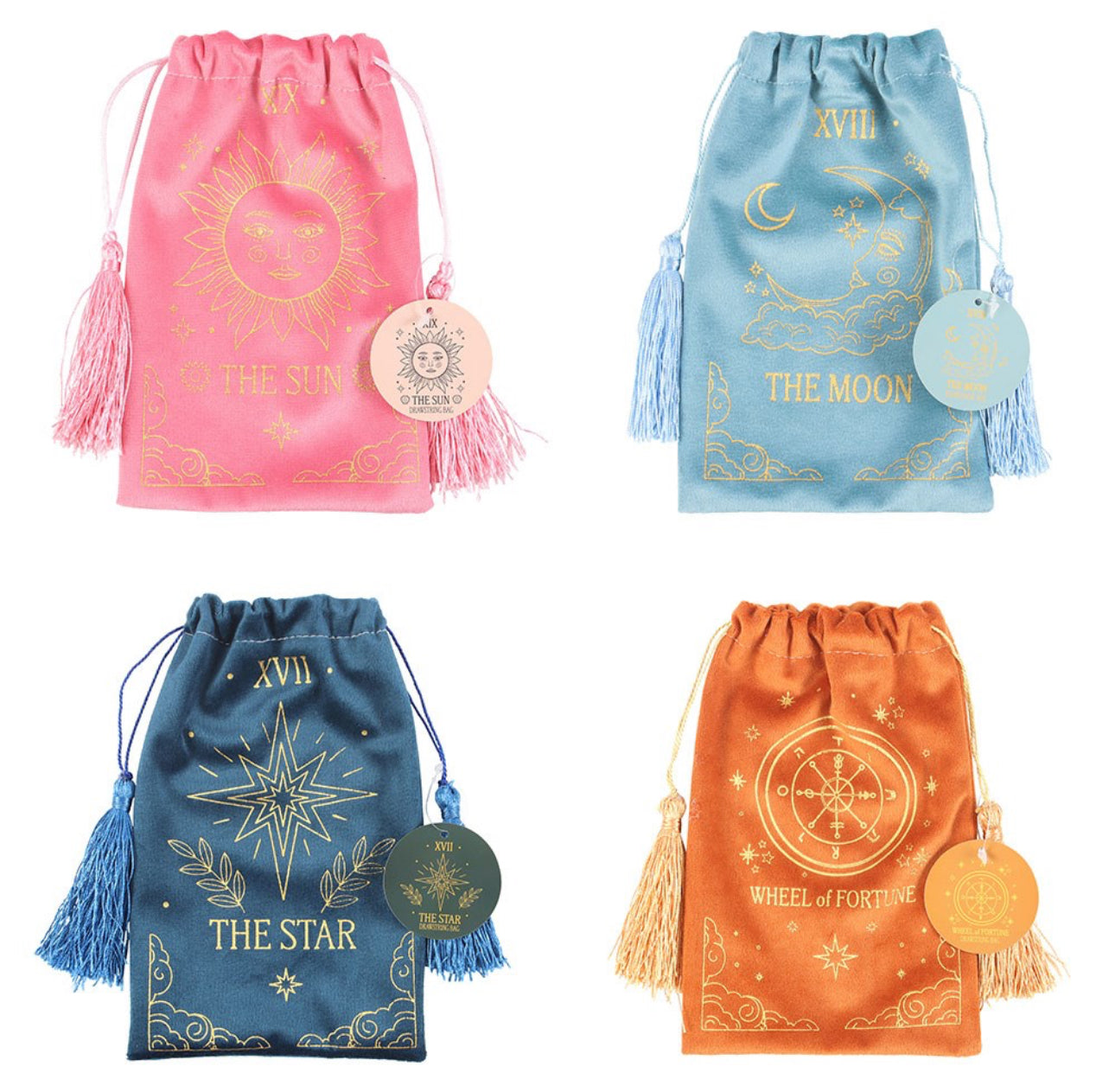 Bolsa de terciopelo con cordón para Tarot/oráculo y minerales