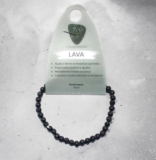 Pulsera Piedra Natural De Lava 4 mm